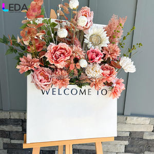 Letrero de Bienvenida Floral Moderno de Acrílico Blanco de Lujo LEDA, Soporte para Caja de Flores para Decoración de Bodas - Product Image 1