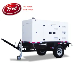 Trailer loại máy phát điện diesel im lặng không ướt 50kw 60kva Trạm điện