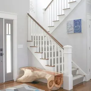 现代风格橡胶木楼梯台阶板室内/室内别墅预制