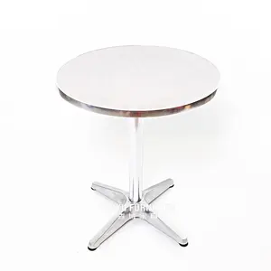 Table pliante ronde en aluminium pour bistrot d'extérieur, nouveau Design de haute qualité, bon marché, 2023