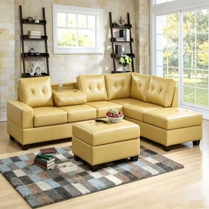 Sofá en forma de L de calidad premium para sala de estar con diseño modular y sección de almacenamiento para mayor comodidad. - Product Image 5