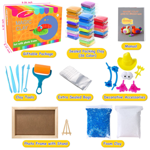 Kit de Pâte à Modeler à Séchage à l'Air 36 Couleurs pour Cadres Photo, Accessoires en Mousse, Créations Artistiques et Artisanat - Product Image 2