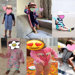 Maillot de bain une pièce à manches longues maillot de bain pour petits garçons avec chapeau maillot de bain pour bébé garçon avec fermeture éclair - Product Image 2