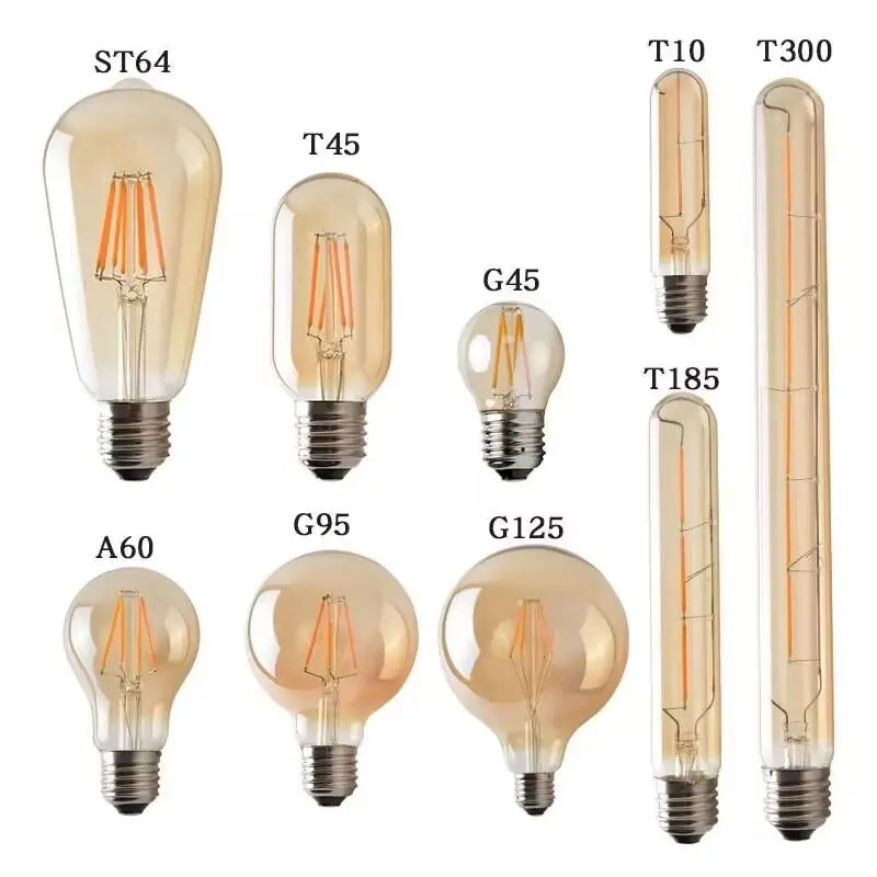 G35 G45 G80 G95 G125 E26 E27 B22 LED filamento 2W 4W 6W 8W 10W 12W lampadina a globo luce