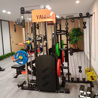 WENDY Smith Machine Station multifonctionnelle Squat Rack Combo Smith Cable Crossover Power Pully Gym Equipment Multipower Trainer