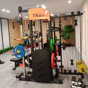 Stazione Multifunzionale Smith Machine, Rack per Squat <span class=keywords><strong>Combo</strong></span>, Cavo Crossover Smith, Attrezzatura da Palestra con Puleggia, Trainer Multipower - Product Image 4