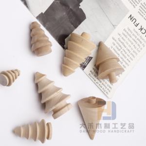 Fai da te Mini albero di natale in legno Xmas Tree artigianato bambini Kid Graffiti disegno giocattolo piolo persone ornamenti decorazioni - Product Image 3