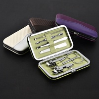 VW-MS-1217 Ensemble de manucure et pédicure 7 en 1 en acier inoxydable, 7 pièces, 11 x 6 cm, kit d'outils de soin des ongles portable avec emballage en boîte