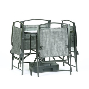 6 Mảnh Ngoài Trời Vườn Gấp Ghế Và Bảng Ăn Set Với Ô - Product Image 3