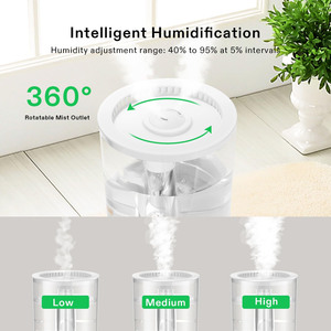 <b>Large</b> Capacity 4L Top Fill Ultrasonic <b>Humidifier</b> Aromatherapy Essential Oil Tray Smart LED Light Cool/Warm Mist for Home Bedroom - Product Image 4