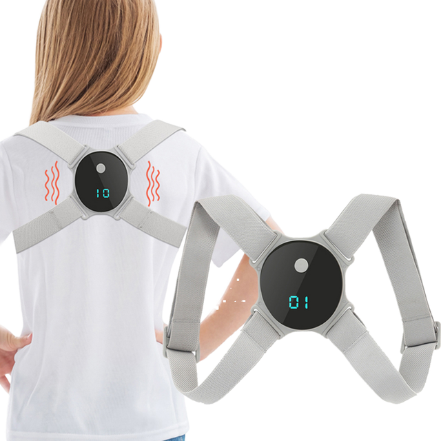 Smart Sensor Adjustable Back Sensor Belt Breathable Skin Friendly Real Time Monitoring Posture Corrector with Vibration Reminder