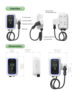 เครื่องชาร์จรถยนต์ไฟฟ้า UNI PLUS J1772 ระดับ 2 กำลังไฟ 7kW 11kW พร้อมที่เก็บสายชาร์จ 200-240V - Product Image 3