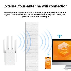 Repetidor WiFi COMFAST CF-WR306S <span class=keywords><strong>V2</strong></span> 802.11ac 300Mbps, Amplificador de <span class=keywords><strong>Señal</strong></span> con Cuatro Antenas, Alcance de 20-40m, Penetración de Paredes - Product Image 3