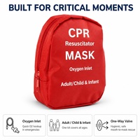 Kit de masque de réanimation CPR avec entrée d'oxygène pour adultes, enfants et nourrissons, premiers secours d'urgence, formation médicale, survie en plein air