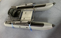 Pequeño catamarán para una persona, kit de asiento inflable flotante barato, barco pontón con motor eléctrico