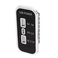 Chargeur de voiture USB PD 3.0 rapide, prise 12V 24V, double USB Type-C, encastrable