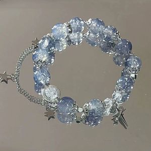 Bracelets de Charme Élastiques en Perles de Pierre Bijoux de Mode, Opale Bleue Papillon <span class=keywords><strong>Clair</strong></span> de <span class=keywords><strong>Lune</strong></span> pour Femmes - Product Image 5