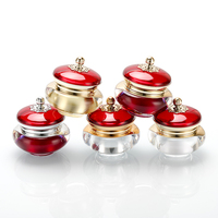 Nuovo design retro rosso coperchio superiore acrilico trasparente vaso cosmetico accettare colore personalizzato logo di plastica contenitore di imballaggio
