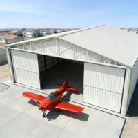 Hangar de luxe préfabriqué en structure acier pour avions privés avec protection incendie, haute résistance au vent et conception durable