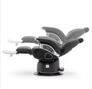 Chaise de barbier électrique antique D avec base en acier inoxydable <span class=keywords><strong>Vibro</strong></span> Massage et support de sèche-cheveux pour meubles de salon pour salons de coiffure - Product Image 2