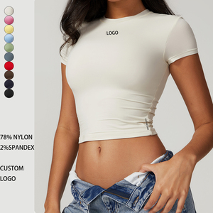 Vêtements décontractés pour femmes, chemises de yoga athlétiques, chemises décontractées, crop top, vêtements de yoga, chemises de fitness, <span class=keywords><strong>t</strong></span>-<span class=keywords><strong>shirt</strong></span> de sport - Product Image 1
