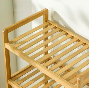 Support de rangement multifonctionnel en <span class=keywords><strong>bambou</strong></span> pour toilettes pour le salon de la maison comprenant un panier à linge sale Meubles de salle de bain - Product Image 5