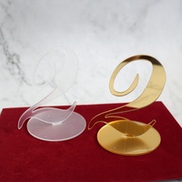 Carte de mariage en acrylique miroir doré de luxe en gros, carte de placement et de table de haute qualité avec différents numéros en acrylique