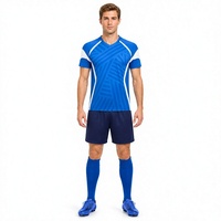Ensemble de maillot de football personnalisé, col en V, manches courtes, uniforme de football, sublimation, maillot d'équipe avec short et chaussettes, polyester respirant