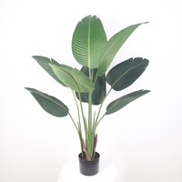 Planta Artificial de Plátano Viajero en Maceta, de Plástico Verde, con Opciones de Varios Tamaños, Personalizable