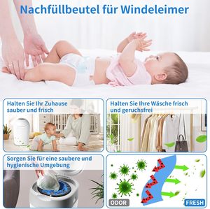 Cartouches de recharge pour poubelle à couches en LDPE, résistance améliorée aux odeurs, durabilité, compatibles avec <span class=keywords><strong>Tommee</strong></span> <span class=keywords><strong>Tippee</strong></span> Angelcare - Product Image 5