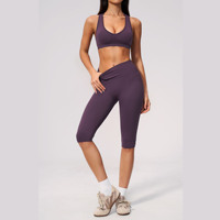 Ensemble de sport pour femme GH avec logo personnalisé, col en V, coupe ajustée, respirant, grande taille, séchage rapide, léger, pour le yoga