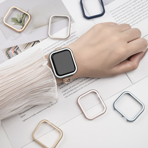 Funda protectora de parachoques con marco de aluminio y Metal de lujo para <span class=keywords><strong>Apple</strong></span> <span class=keywords><strong>Watch</strong></span> Ultra 49mm S10 9 <span class=keywords><strong>SE</strong></span> 5 8 7 45MM 41MM 46MM 42NM parachoques - Product Image 3