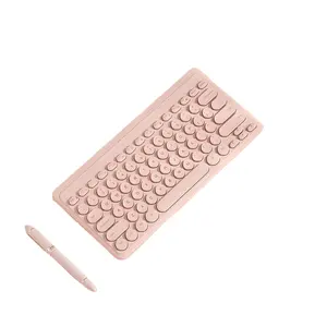 Groothandel stille roze schakelaar-Notebook Draadloze Toetsenbord Stille Mute Usb Externe Kleine Computer Home Office