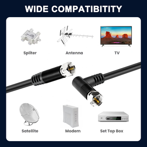 <span class=keywords><strong>Cable</strong></span> Coaxial RG6 Negro para HDTV, <span class=keywords><strong>Internet</strong></span> de Alta Velocidad y Banda Ancha Satelital - <span class=keywords><strong>Cable</strong></span> de Antena de <span class=keywords><strong>TV</strong></span> Duradero de Baja Pérdida - Product Image 6