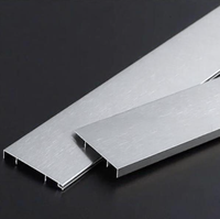 Rodapié de Aluminio de Estilo Elegante con Tira de Luz LED Opcional, Moldura de Pared Resistente a Impactos, Perfil de Rodapié de Aluminio Anodizado