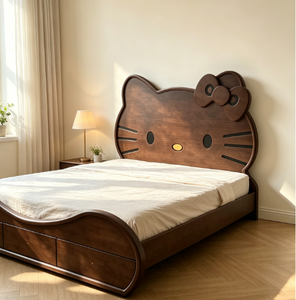 <strong>Hello</strong> <strong>Kitty</strong> Cartoon Solid Wood Children's <strong>Bed</strong> with Storage Drawers, Perfect for Girls' Bedrooms - Product Image 1