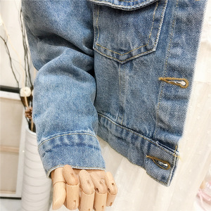 Conjunto de Ropa para Niña con Mangas Abullonadas, Chaqueta Vaquera para Niñas, Abrigo de Mezclilla, Ropa Infantil, Chaquetas Vaqueras Cortas de Moda para Bebés de 1 a 7 Años - Product Image 5