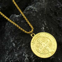 Catholique Saint Benoît Médaillon Pendentif Collier À La Mode En Alliage De Métal San Benito Collares Ras Du Cou Lien Porte-clés Cadeau En Gros
