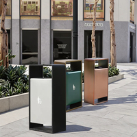 Poubelle en acier galvanisé Cendrier extérieur décoratif urbain Hôtel Poubelle City Street Metal Recycling Dust Bin