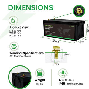 ก้อนแบตเตอรี่ลิเธียม38.4V 36V 100Ah แบตเตอรี่ LiFePO4ชาร์จได้รอบลึกสำหรับเรือ RV รถเข็น - Product Image 3