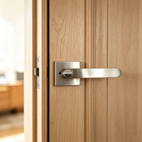 Serrure de porte à levier carré à trois barres en acier inoxydable personnalisée OEM pour porte intérieure en bois
