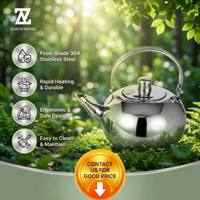 Bouilloire en acier inoxydable 201, design moderne et minimaliste, légère, antirouille, compatible lave-vaisselle, pour cuisinières à gaz et à induction