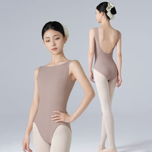 ชุดบอดี้สูทบัลเลต์ผ้าไนลอนลายแจ็คการ์ดแบบเซ็กซี่โชว์หลังสำหรับผู้หญิง สำหรับฝึกซ้อมยิมนาสติกและการเต้น - Product Image 1