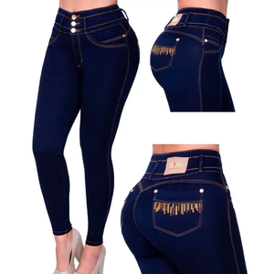 <span class=keywords><strong>Jeans</strong></span> <span class=keywords><strong>Colombianos</strong></span> al por mayor de cintura alta, efecto levanta glúteos, <span class=keywords><strong>push</strong></span>-<span class=keywords><strong>up</strong></span>, ajustados para mujer y niña - Product Image 1