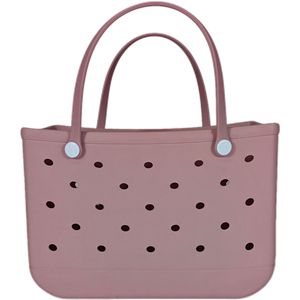 Bolso de playa grande de EVA resistente al agua para mujer, estilo europeo-americano, multifuncional, con diseño de agujeros DIY, ideal para el verano y actividades al aire libre. - Product Image 5