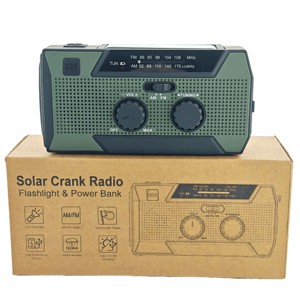 <span class=keywords><strong>Radio</strong></span> d'urgence avec alimentation de secours pour la recharge de téléphone, vie hors réseau, batterie 5000 mAh, lampe de lecture LED, sirène SOS - Product Image 1