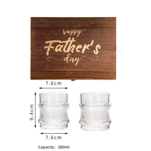 Juego de Vasos de Whisky de Cristal Artisan <span class=keywords><strong>Glacier</strong></span>: Juego de Regalo con Caja de Madera |   Día del Padre 2026 Listo para Celebrar |   SHUNSTONE Más de 100 mil unidades vendidas - Product Image 3