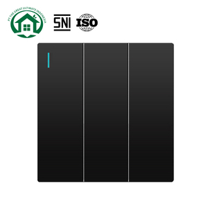 Black Double Wall <b>Switch</b> Panel <b>Touch</b> Socket <b>Switch</b> for Residential General Purpose Customizable - Product Image 2