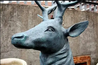 Sculpture de cerf en métal de Noël Offre Spéciale Statue de renne debout en bronze grandeur nature