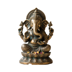 <span class=keywords><strong>Brass</strong></span> Ganesha tượng, Hindu Elephant-headed deity điêu khắc, trang trí Tôn Giáo - Product Image 5